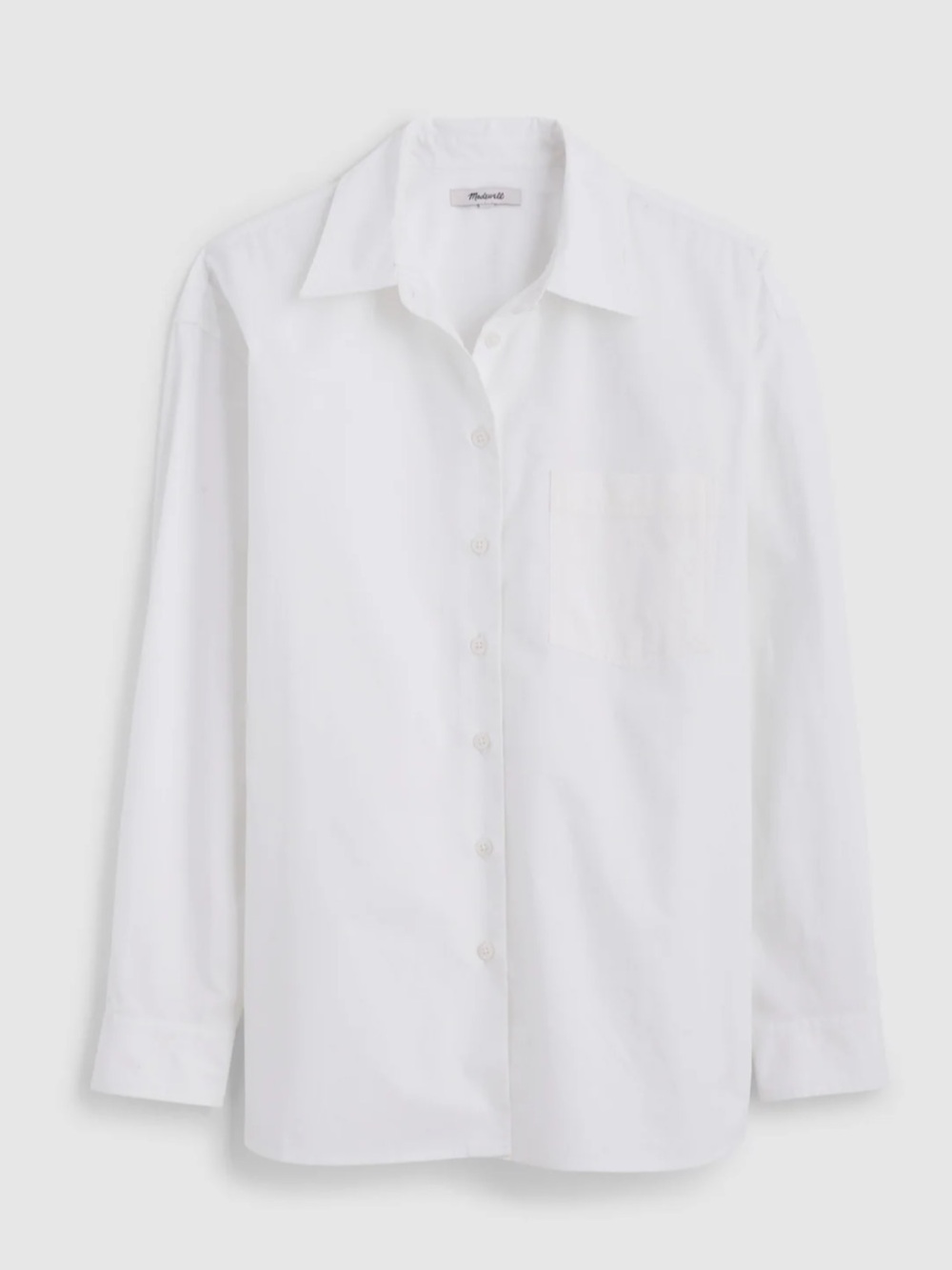 Madewell White Easy Button-Down Shirt in Poplin NY392 Brand New
